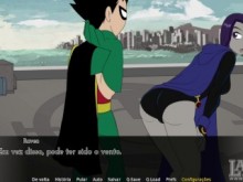 Teen Titans ep 14 Entrenando con Raven, Kisses y Butt Slaps como recompensa