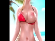 3D tetas grandes sexo en la playa