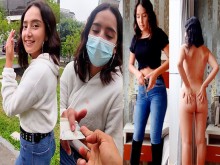 Pillada en la calle a linda chica, acepta ser fotografiada y luego es follada por dinero.