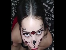 Wellington Prado recibió una mamada profunda en la gran polla llena de venas y me manchó la cara con jodido - completo en rojo