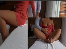 Hombre traicionado por su esposa con la masajista - Cámara oculta - Masaje tántrico - Video real