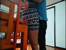 BBW culona follada sobre la mesa del comedor.